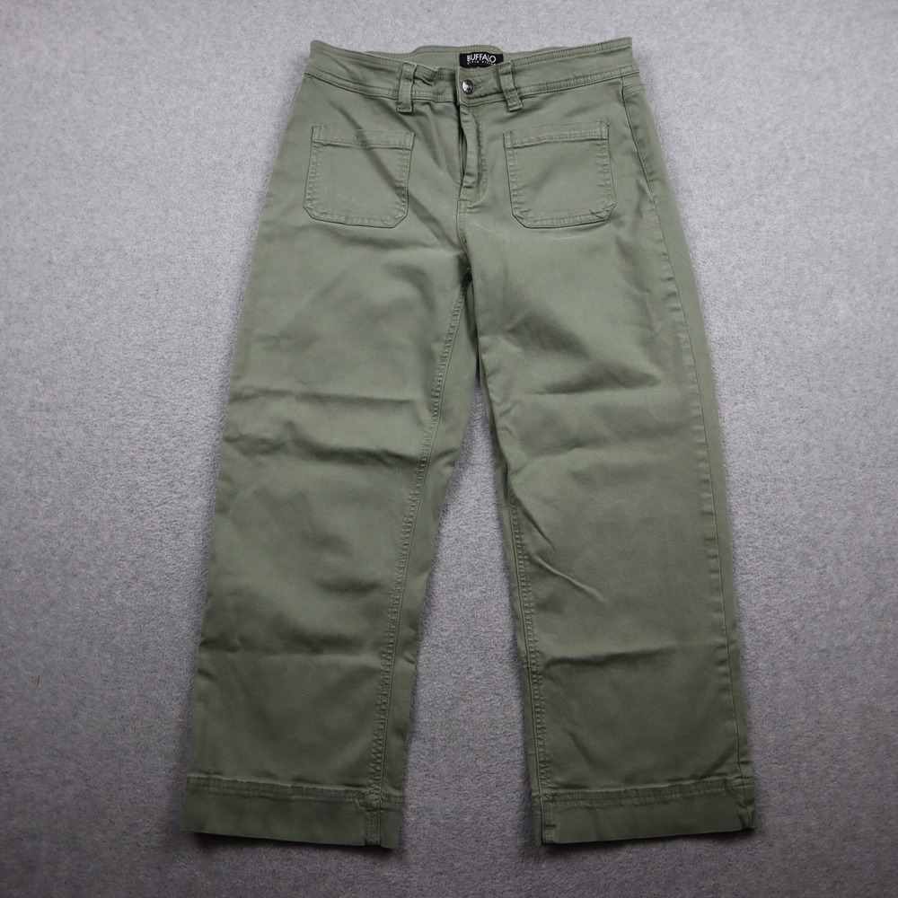 Buffalo David Bitton Crop Pant Womens 10/30 Brigette Green High Rise Stretch